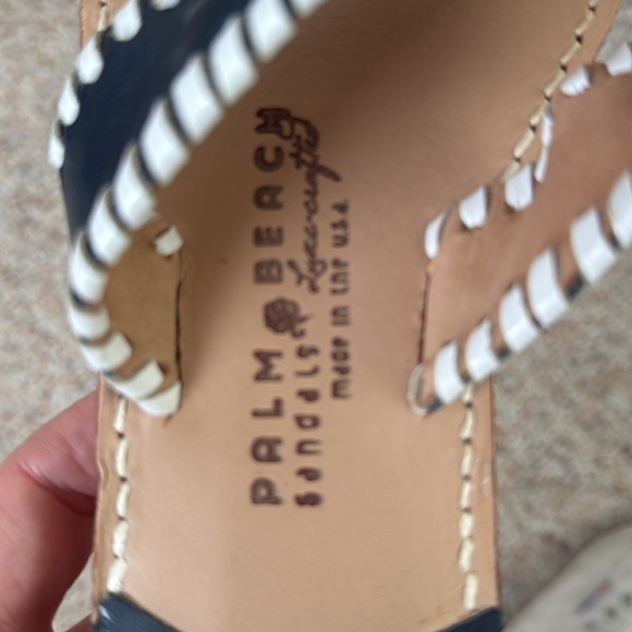 Navy w/White Whipstitch Palm Beach Sandals 🇺🇸 - Picture 2 of 5